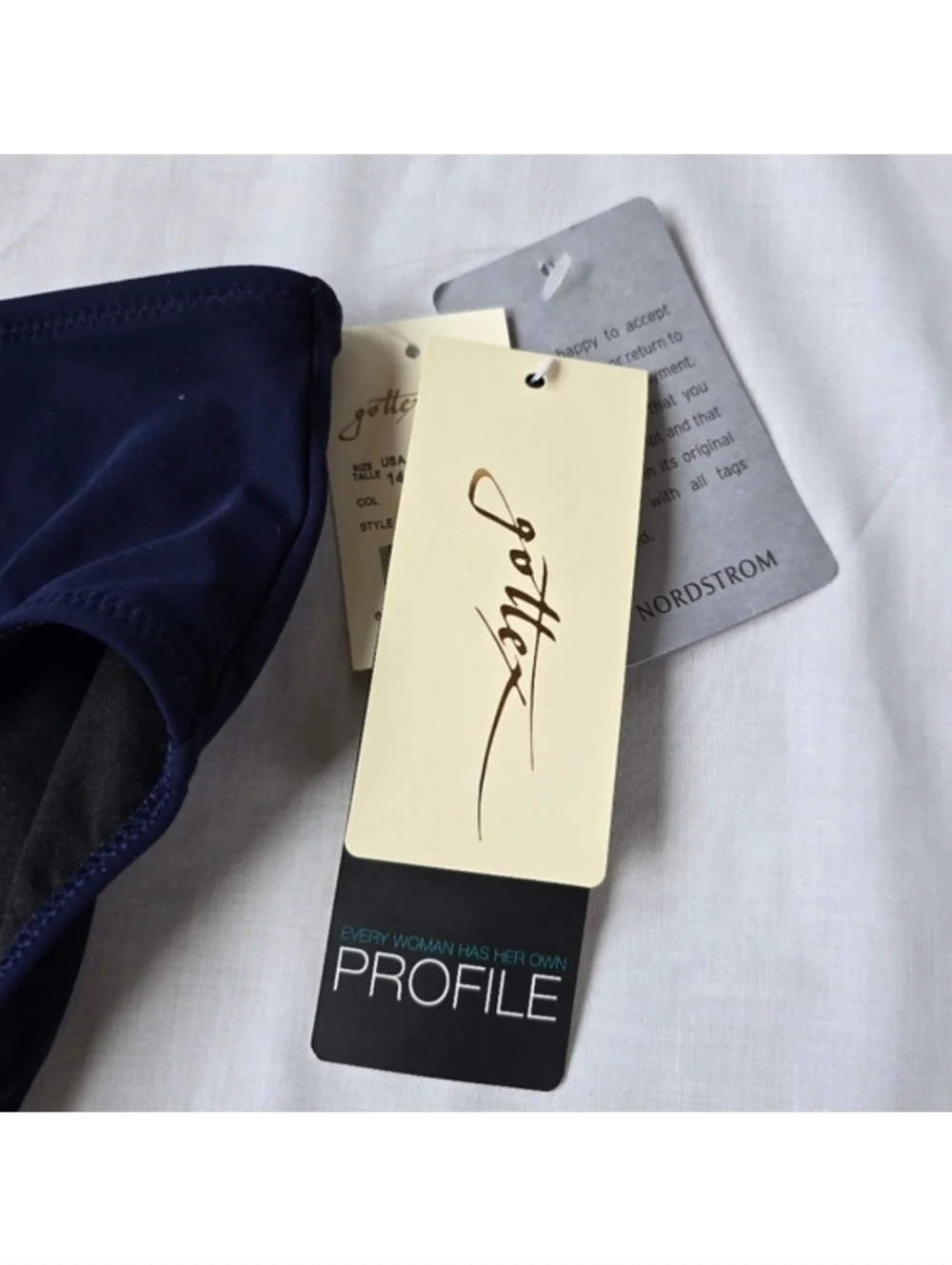 Profile by Gottex▪️Navy Tutti Frutti Bikini Bottom Full Coverage